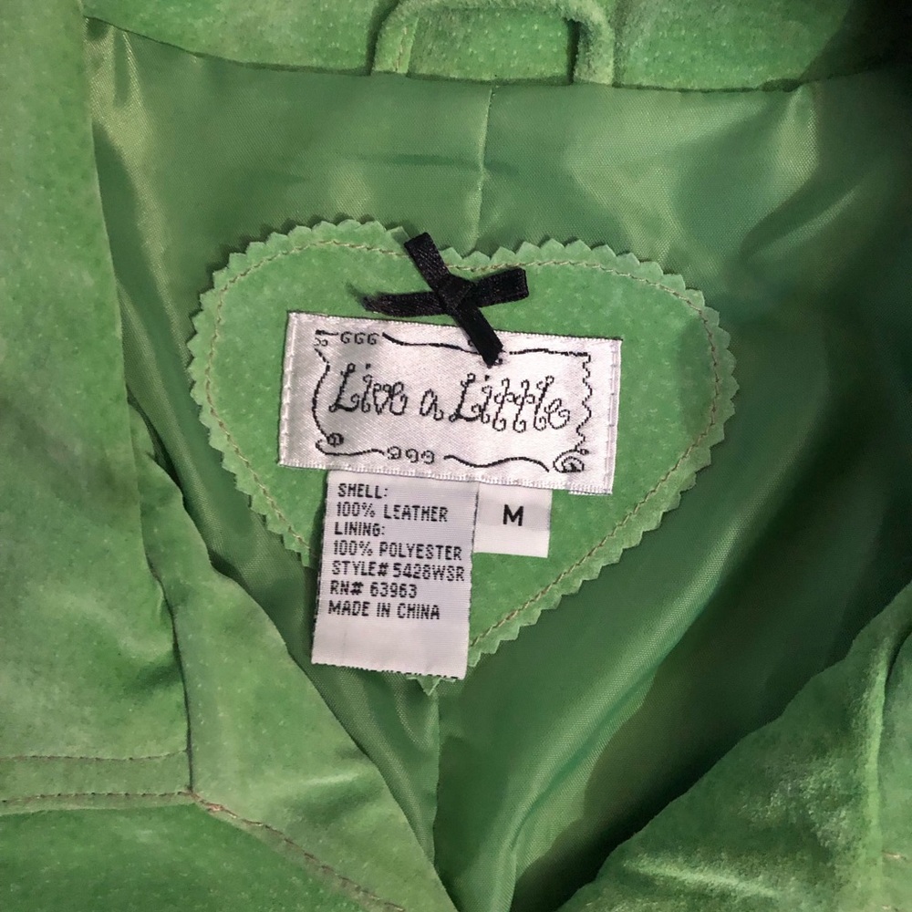 Live A Little Women’s 100% Leather Jacket Medium Vintage - Picture 3 of 7